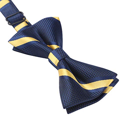 Image of HISDERN Bow Ties for Boys Pre Tied Toddler Bow Tie Adjustable Kids Bowties Clip On Fun Patterned Bowties for Wedding Party