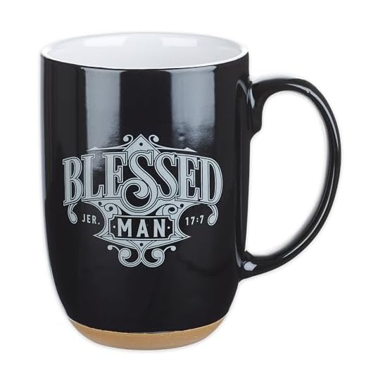 Christian Art Gifts Coffee Mug: Blessed Man - Jeremiah 17:7 Inspirational Scripture, 15oz, Black