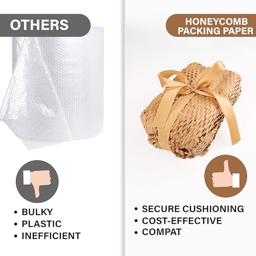 Ready-Roll-Packaging-Paper-12-x-33-Honeycomb-Cushioning-Wrap-Perforated-Packing-1-Rolls-Honeycomb-Wrap-Roll-Packing-Honeycomb-for-Packing-Moving-void-fill-paper