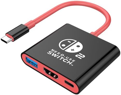 Switch 2 Dock for Nintendo Switch Docking Station, Upgrade for Nintendo Switch TV Adapter with 4K@ 60Hz HDMI USB 3.0 and 100W PD Port, Portable Travel Dock for Switch 2/OLED MacBook Steam Deck