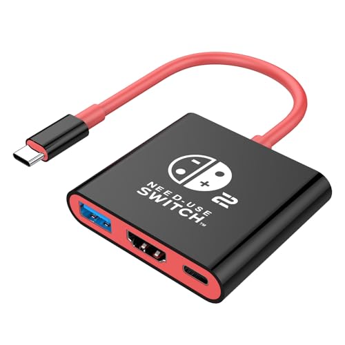 AHGEIIY Switch 2 Dock for Nintendo Switch Docking Station, Upgrade for Nintendo Switch TV Adapter with 4K@ 60Hz HDMI USB 3.0 and 100W PD Port, Portable Travel Dock for Switch 2/OLED MacBook Steam Deck by AHGEIIY - Used condition - US$8.99