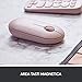 immagine 5Logitech Pebble Mouse Wireless, Bluetooth o 2.4 GHz con Mini Ricevitore USB, Silenzioso, Mouse per ‎Computer Sottile, Clic silenziosi, per PC/Mac/Laptop/iPadOS, Rosa