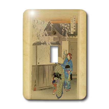 Pintura Geishas Japonesas cubreinterruptor floral de alta resistencia decorativo