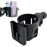 Mobility Scooter Cup Holder, Adjustable Beverage Holder with Phone Holder, Suitable for Strollers, Wheelchairs, Walkers, Bicycles, Scooters, A Great Gift for Family