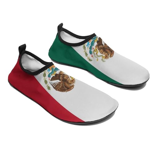 Mexican Flag Water Shoes for Women Men Quick-Dry Aqua Socks Swim Beach Barefoot Yoga Surf Pool Camping