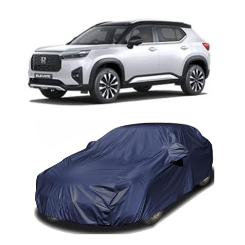 Image of Car Body Cover Compatible with Honda Elevate | Water, Dust & UV Protection | Mirror Pockets | Elastic Grip | Triple Stitch Elevate Car Cover (Blue)