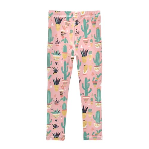 Wusikd Cacti Succulents Girls' Leggings Toddler Doodles Cute Kids Yoga Pants Dance Active Tights 4T2