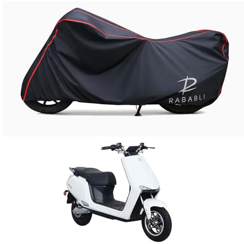 Image of Waterproof Bike Body Cover Compatible for | BGa D15 i | Taffeta Fabric, Red Piping Design, Bottom Elastic Fit | Dustproof, Sun UV & Rain Protection for All Bikes