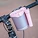 AOKID Bike Cup Holder for Shopping Carts Bicycle with Phone Mount Universal Non-Slip Drink Bikes Scooters More 3-in-1 Design Holds Water Bottles Phones Keys Pink