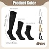 YJSDDNTY 4 paia di calzini da donna Slouch, calze lunghe al ginocchio, in cotone, per autunno/inverno, calzini alti al ginocchio, taglia unica, grigio., M #1