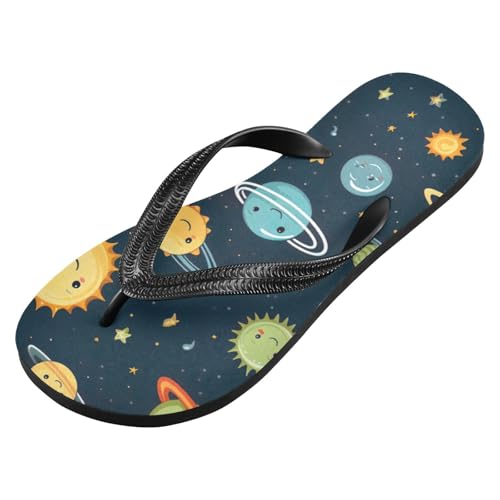 Space Planets Men's & Women's Classical Beach Rubber Sandal Flip Flop Comfortable Slipper 214B3117
