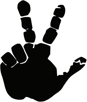 Set of Hand Wave Peace Wave Decal Compatible with Jeep Side Mirrors- Hand Wave Mirror Decals Left & Right Black
