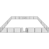 Yaheetech 32 eckig Welpenlaufstall Tierlaufstall Freigehege Welpenauslauf Hunde Laufstall je Panel 80 x 60 cm