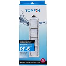 Top Fin Retreat RF-S Filter Cartridges Small Refill for Desktop Aquariums with Small Retreat Filters - 8.1in x 1.9in 6 Count