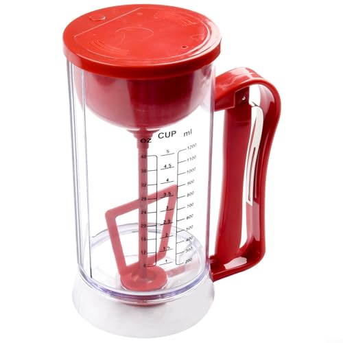 Distributore elettrico per pastella, facile da usare, dispenser per pastella per pancake, capacità 1 2 l, camera trasparente, strumento di cottura per risparmiare tempo