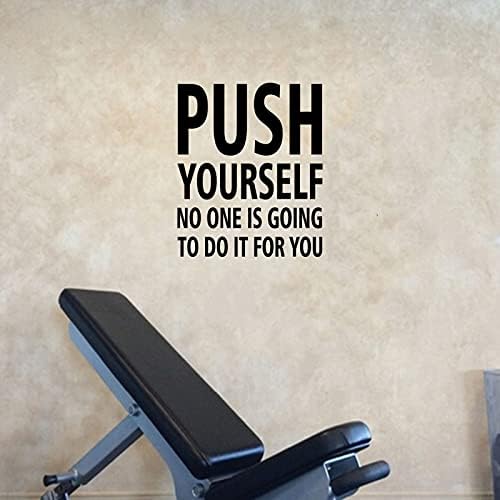 SEATUNE Gym Wall Stickers – Inspirational Quote "The Body Achieves What The Mind Believes" – 15x18 Inch Vinyl Decal For Office, Bedroom, Garage