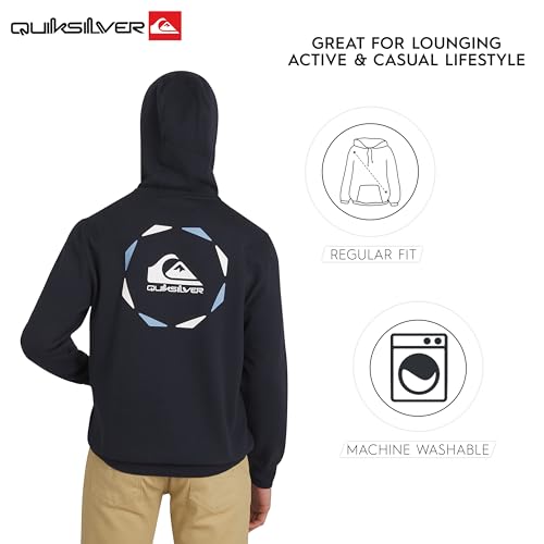 Image of Quiksilver Men's Regular Fit Super Soft Fleece Midweight Pullover Hooded Sweatshirt