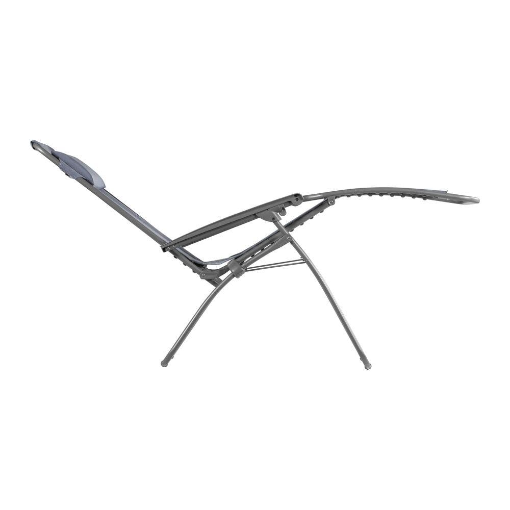 Lafuma MOBILIER - Fauteuil Relax Zéro Gravité R Clip - Chaise Longue Pliante Terrasse et Jardin - Toile Batyline Résistante - Transat Multiposition, Tout Confort, Fabriqué en France - Bleu Ocean