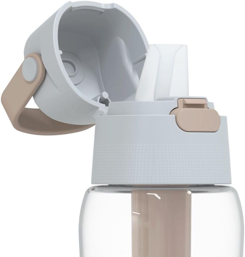Dafi Filtered Water Bottle with Straw 24 oz - Sports Water Bottle Reusable with Carbon Filter for Travel, Gym, Daily Use - Leakproof, BPA-Free with Hypoallergenic Mouthpiece & Carrying Handle - Beige - Image 3