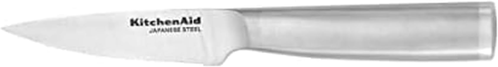 Gourmet Forged Stainless Steel Paring Knife with Custom-Fit Blade Cover, 3.5-inch, Sharp Kitchen Knife, High-Carbon Japanese Stainless Steel Blade, Brushed Stainless Steel Handle