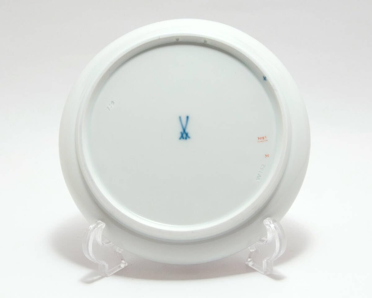 マイセン 金彩 果実文 フルーツ コバルト 絵皿 プレート直径 17センチ ⑥ マイセン 金彩 果実文 フルーツ コバルト 絵皿 プレート 20C初 直径 17