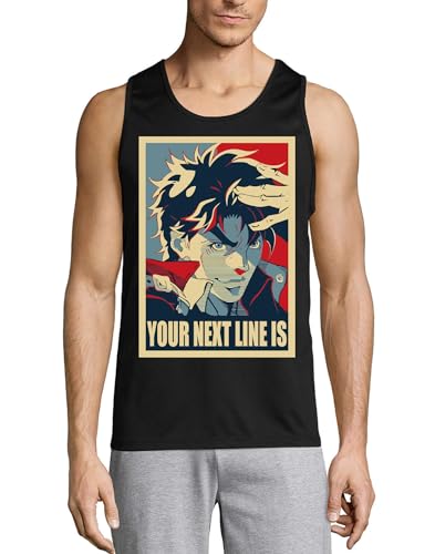 Camiseta sin mangas de algodón Anime 102 negra de tirantes cómoda transpirable ligera masculina