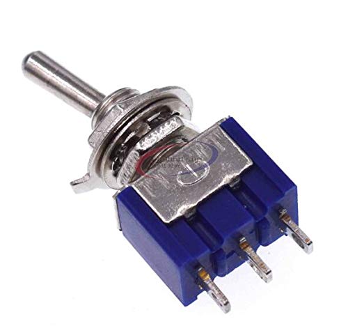 5pcs Blue Mini MTS-102 3-Pin SPDT ON-ON 6A 125VAC Miniature Toggle Switches VE067