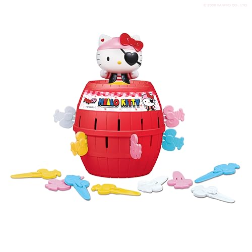 TOMY Pop Up Hello Kitty Jeu, Jeu d’Action Enfant avec Nœuds, Jeu Familial Amusant et Surprise, Jouet Hello Kitty pour Filles et Garçons, pour 2–4...