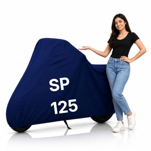 Image of Ultra-Protect Bike Body Cover for Hoonda SP 125 Cover| 100% Waterproof, Dustproof & Scratch Resistant | Heavy Duty Two Wheeler Covers with UV Protection, Heat Resistant | All Weather (Blue)