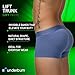 Rounderbum Men’s Lift Tech Boxer Trunk – Blue Ice, Medium – Hidden Band Butt Lifting Underwear for Men, No Padding, Cotton-Stretch, 3 Colors