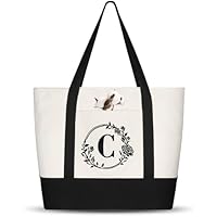 Aucuu Letras Personalizadas Bolsa de Lona, Regalos para Mujer