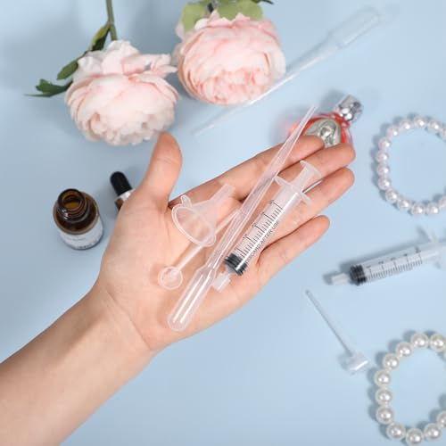 8 Pcs Perfume Refill Tools Clear Syringe Perfume Transfer Set, Perfume Funnel Syringe Extractor Dispenser Tool for Liquid Fragrance Sample Essential Oils, Travel Use or Watering Feeding 7