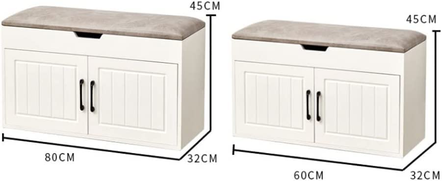 Taburete para zapatos de madera maciza con almacenamiento moderno en color marrón 3