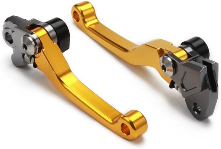 Dirt Bike Foldable Clutch Brake Levers for RMZ250 2004/2007-2024, RMZ450 2005-2024, KX65 2000-2026, KX85 2001-2025, KX100 2001-2021, KX125 2000-2005, KX250 2000-2004, KX250F/500 2004, Gold