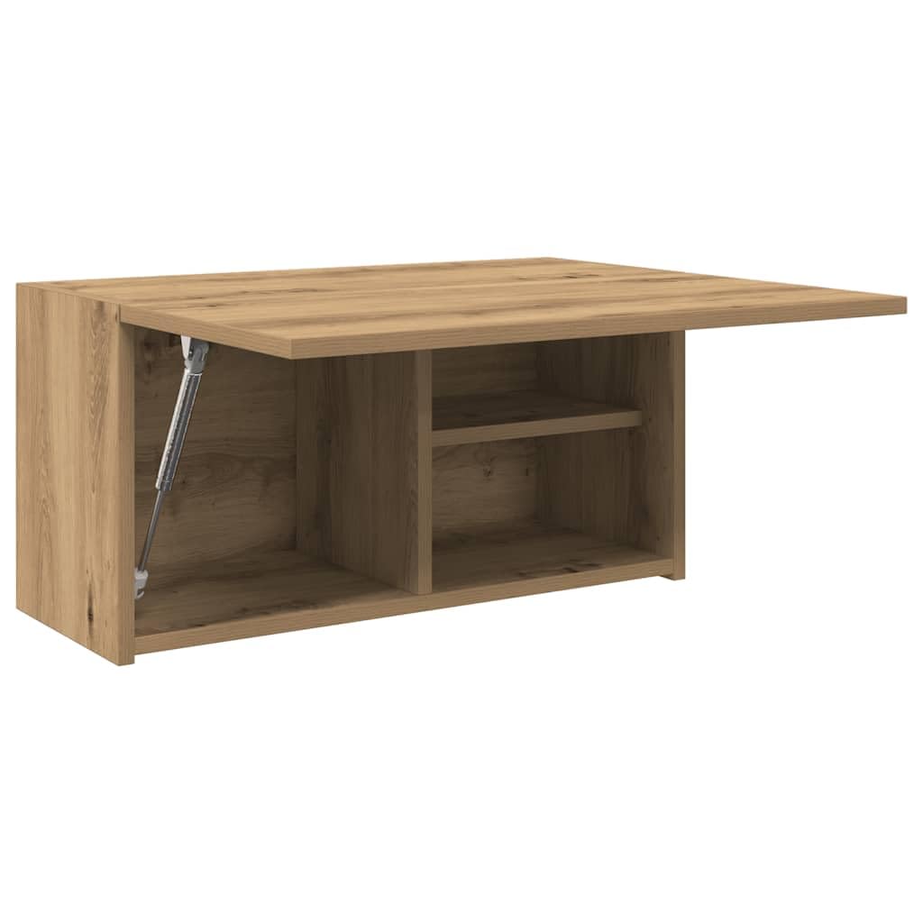 Floating Wall Cabinet, Modern Wood-Grain Wall-Mounted Storage Unit, Hanging Shelf Cabinet for Bathroom, Kitchen and Living Room (60 x 25 x 30 cm)