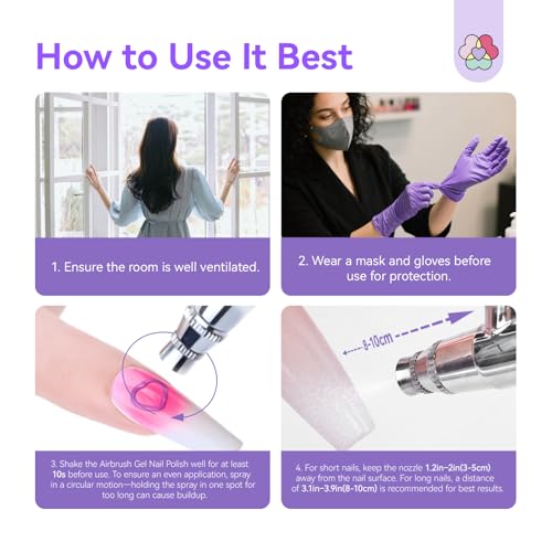 Image of SAVILAND Dilution-Free Airbrush Gel Nail Polish White 2PCS 20ml | Non-Acetone Airbrush for Nails, Hema-Free Airbrush Paint with Fine Mist, for French & Ombre Nail Art Design Salon