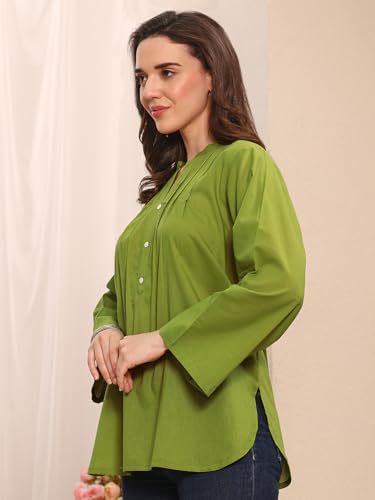 Image of Libas Solid Cotton Straight Kurti Suit