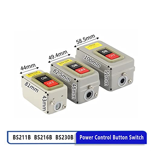 Interrupteur bouton démarrage moteur triphasé BS211B pour commande 1.5KW - 4