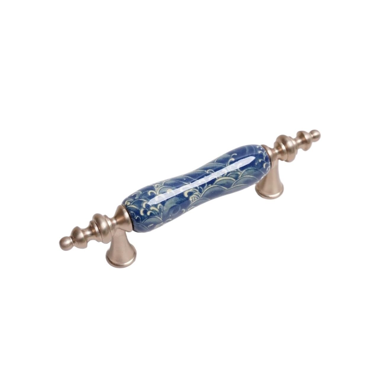 Qvorlth 201-Wf653-2Pcs Vintage Cabinet Pulls 2Pcs Chinese Style Ceramic Zinc Alloy Drawer Pull Handles Hole Spacing Wardrobe Dresser With Screws(201-Wf653-2Pcs)