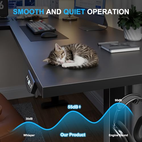Image of Korfile 63 inch L Shaped Standing Desk Height Adjustable Memory Presets
