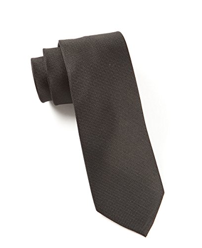 The Tie Bar 100% Woven Silk Black Solid Textured 3 Inch Tie