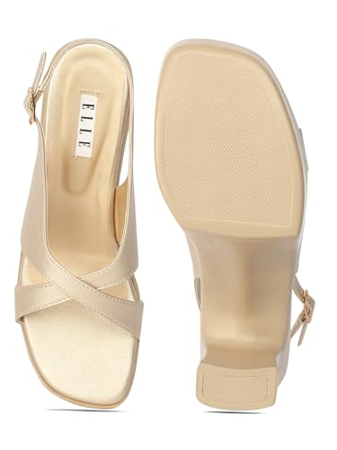 Image of ELLE Women Classic Platform Heel Sandal with Buckle details