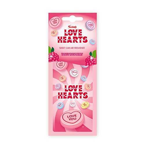 Swizzels Matlow Tangy Raspberry Love Hearts 2D Hanging Car Air Freshener Fragrance Scent Home