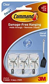 3M Command Strips 17067CLR Ganchos de Alambre Transparentes pequeños, 3 Unidades