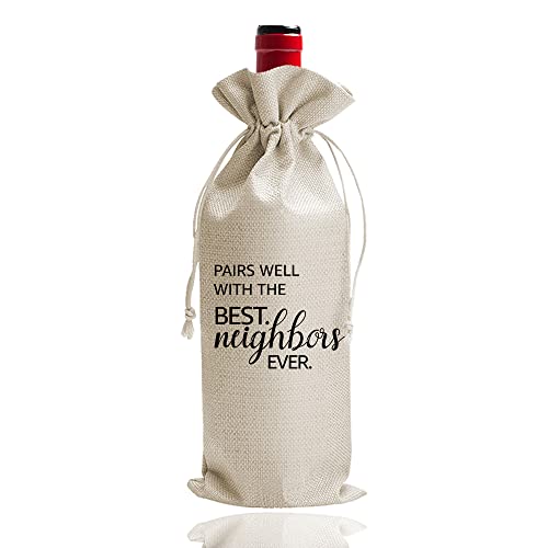 DOI-LANEE Neighbors Gifts Wine Bag - Pair Well With Best Neighbors Ever, Housewarming New Home...