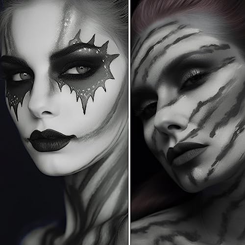 Image of BADCOLOR Grey Face Body Paint Stick, Cream Gray Eye Black Full Body Paint Sticks, Professional Face Paint for Halloween SFX Makeup Cosplay Joker Zombie Vampire Costume Parties