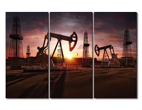 Peintures sur champ pétrolifère triptyque parfait pour un salon moderne