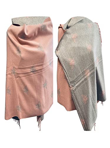 BUMBLE BEES SUPER SOFT SCARF WITH BEAUTIFUL TASSELS REVERS ABLE SOFT AND WARM SCARF beautiful colours4