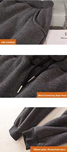 Snoly Calça de moletom feminina quente forrada de lã térmica para corrida de inverno, Cinza escuro,