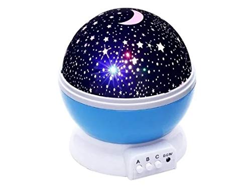 Luminária Abajur Infantil Estrelas No Céu Giratório Projetor